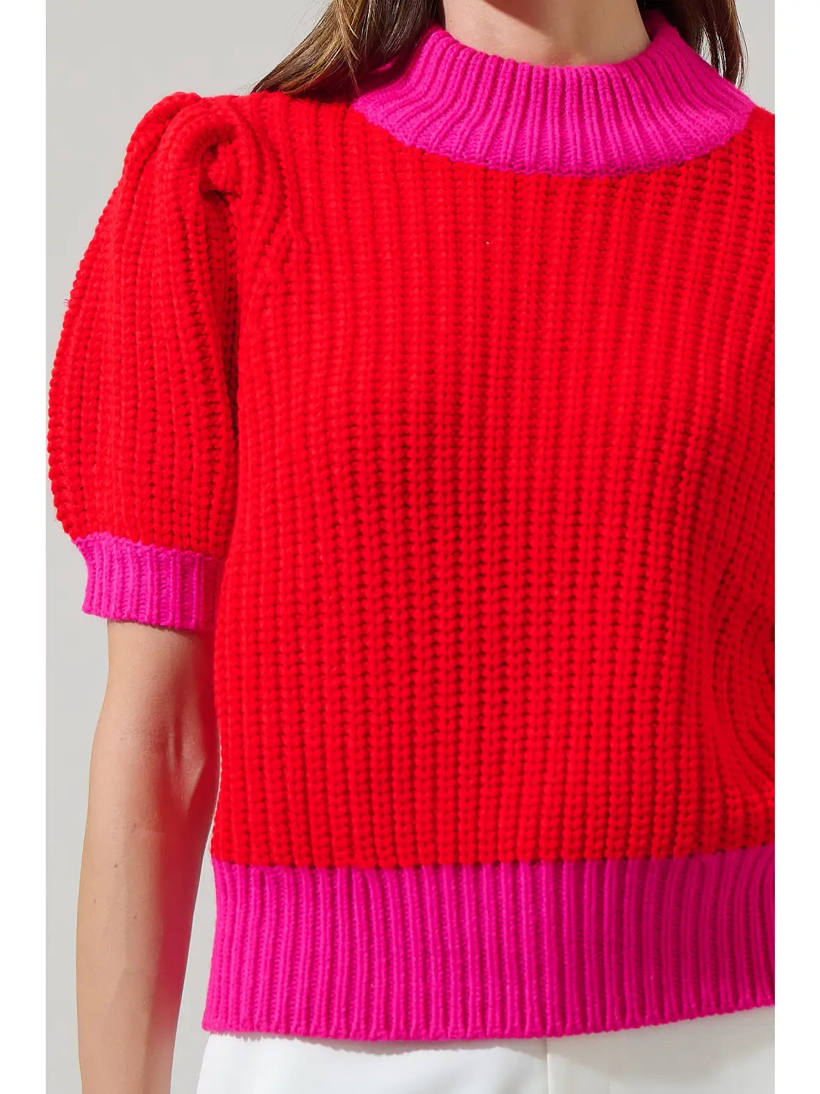 Holly Pink Color Block Sweater