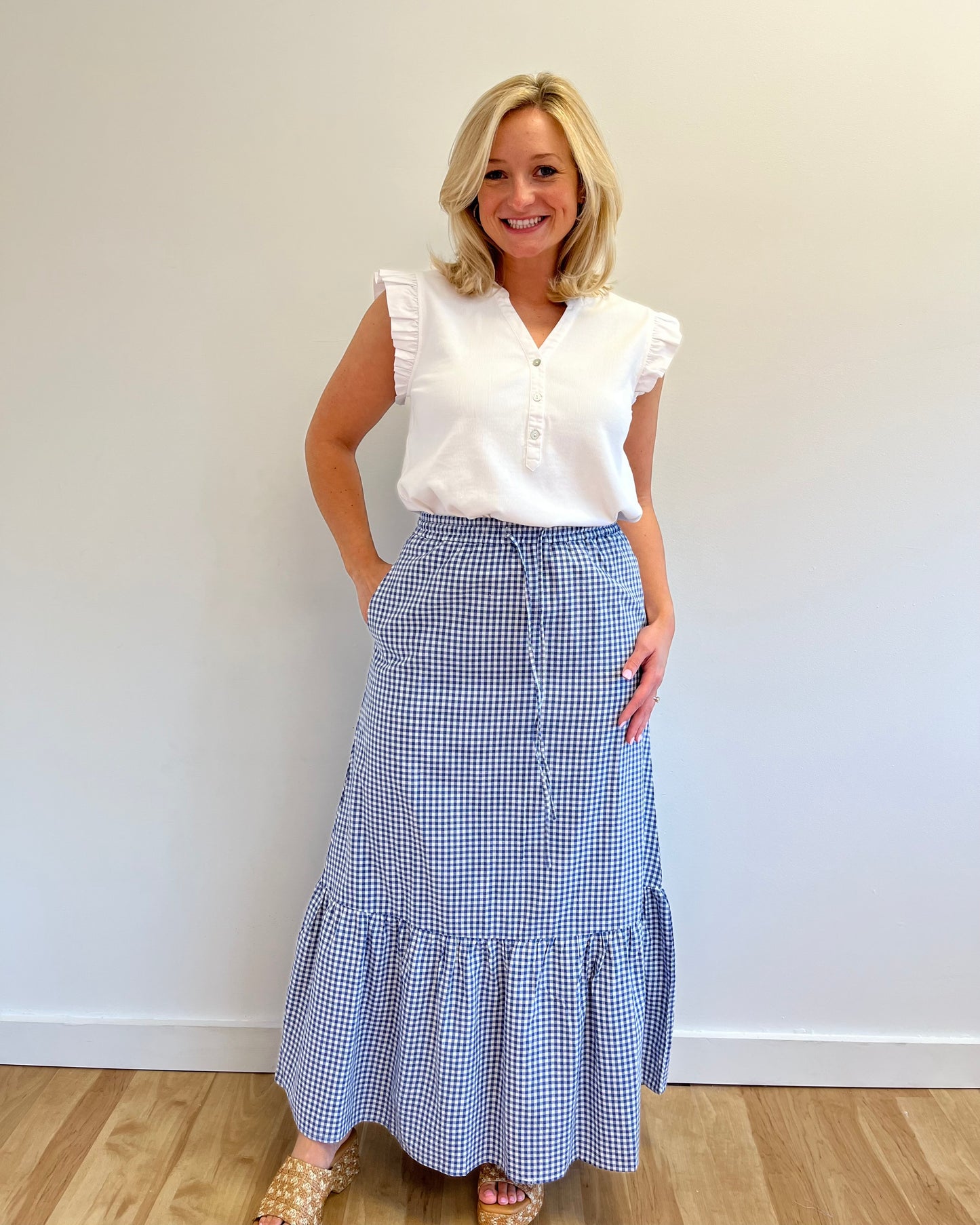 Kierra Blue Gingham Skirt