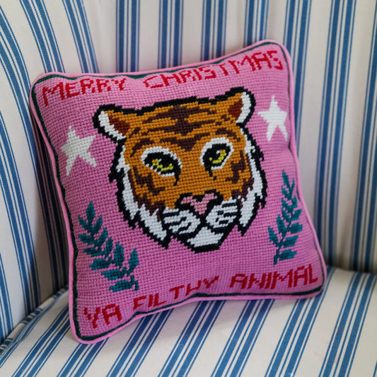 Ya Filthy Animal Needlepoint Pillow