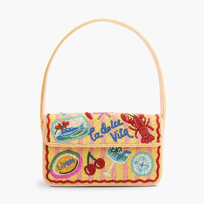 Riveria Chic "La Dolce Vita" Beaded Shoulder Bag