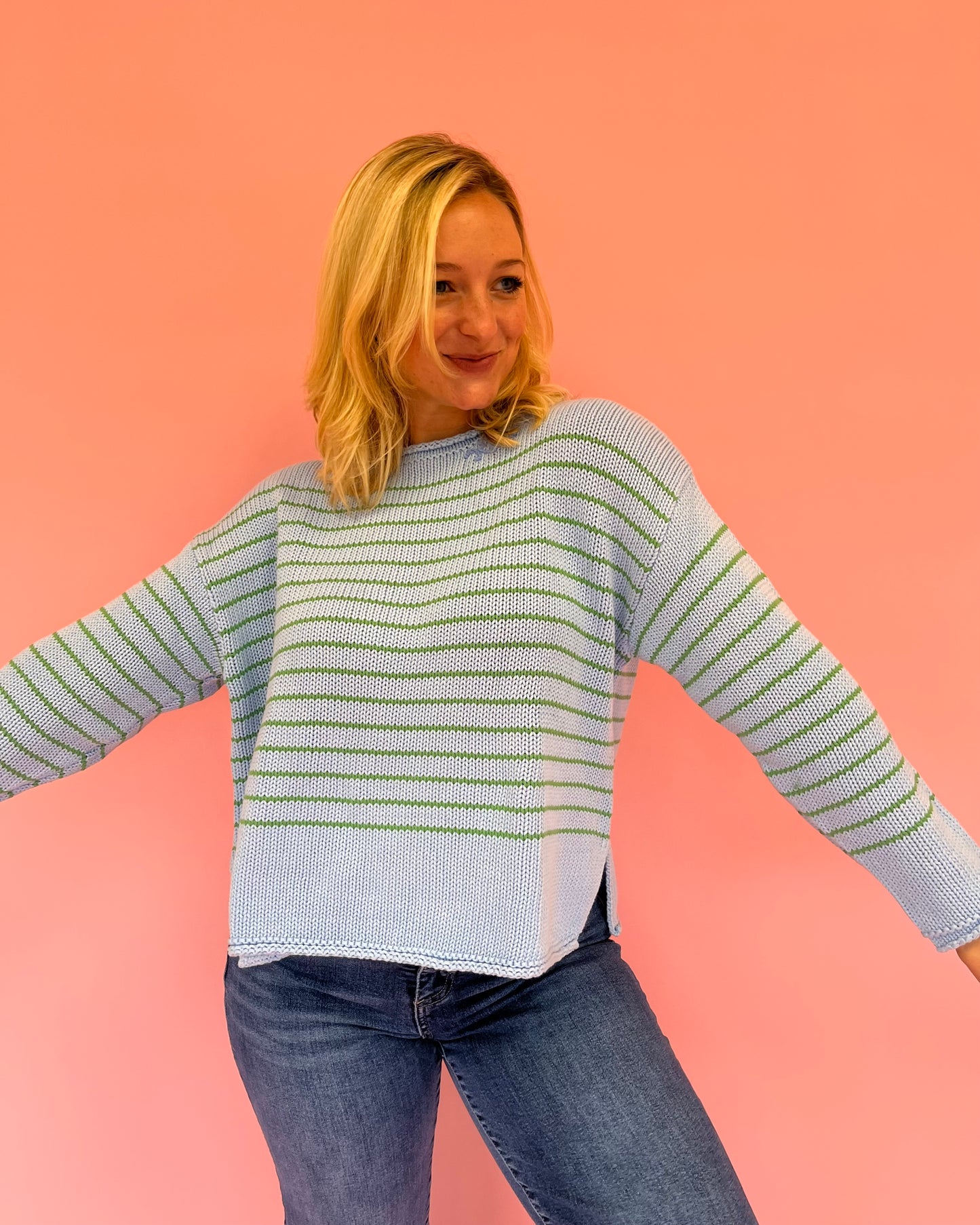 Kansas City Stripe Roll Neck Sweater