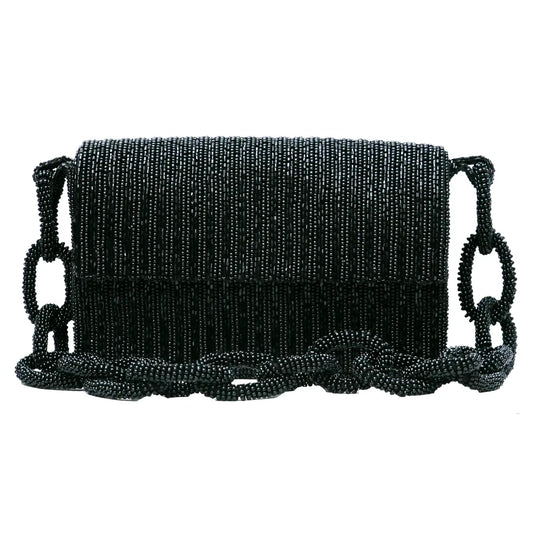 Lyla Black Beaded Shoulder Bag