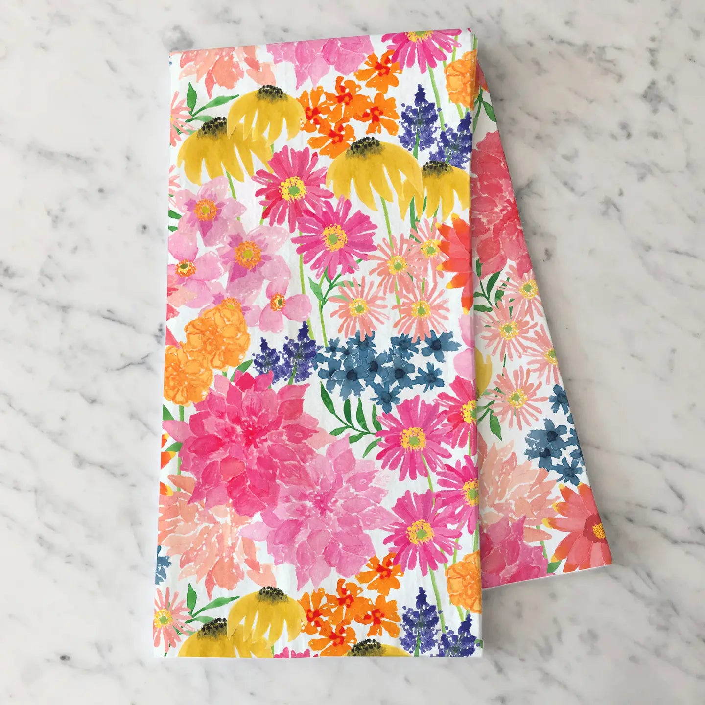 Bright Wildflowers Tea Towel