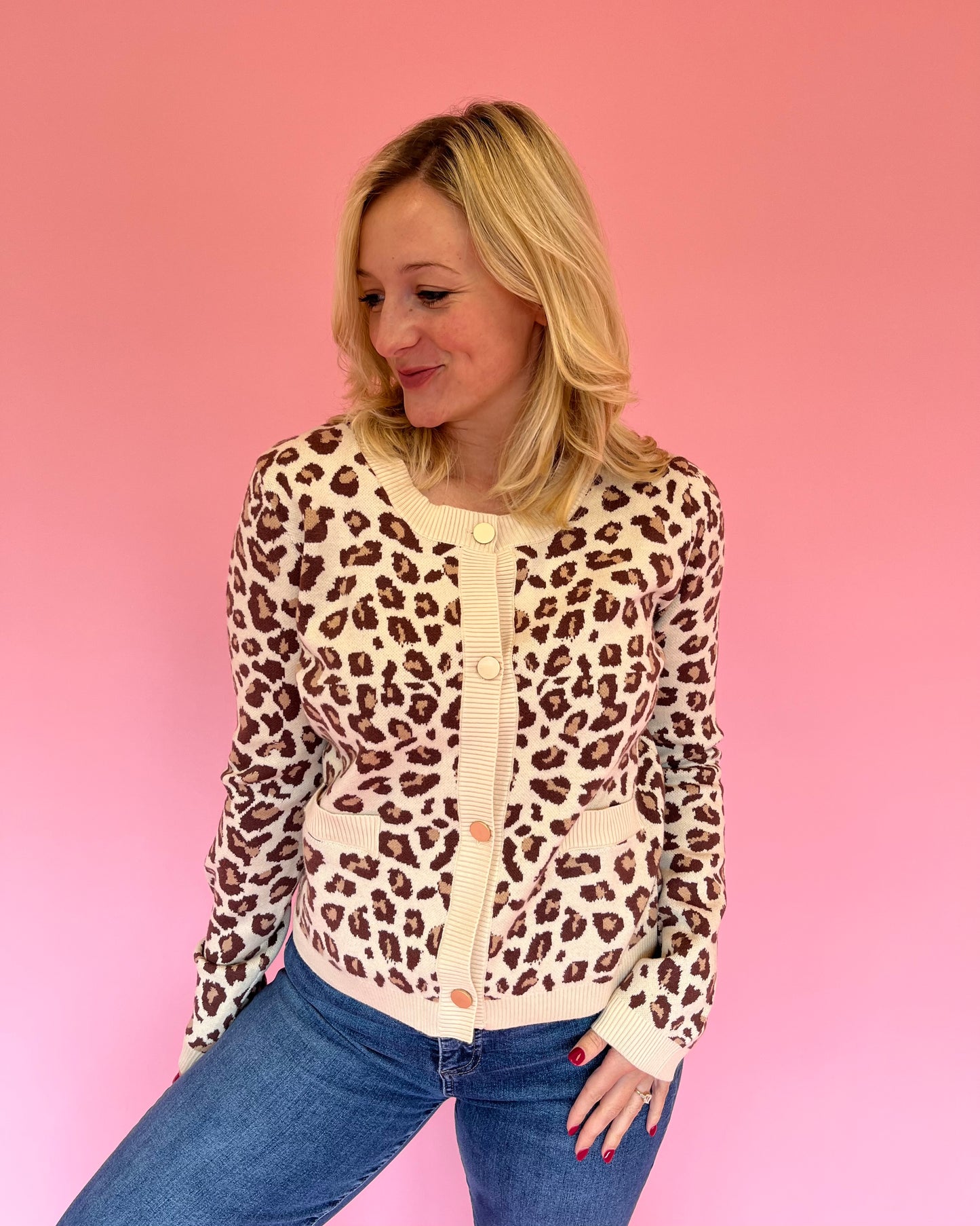 Jenny Cheetah Knit Cardigan