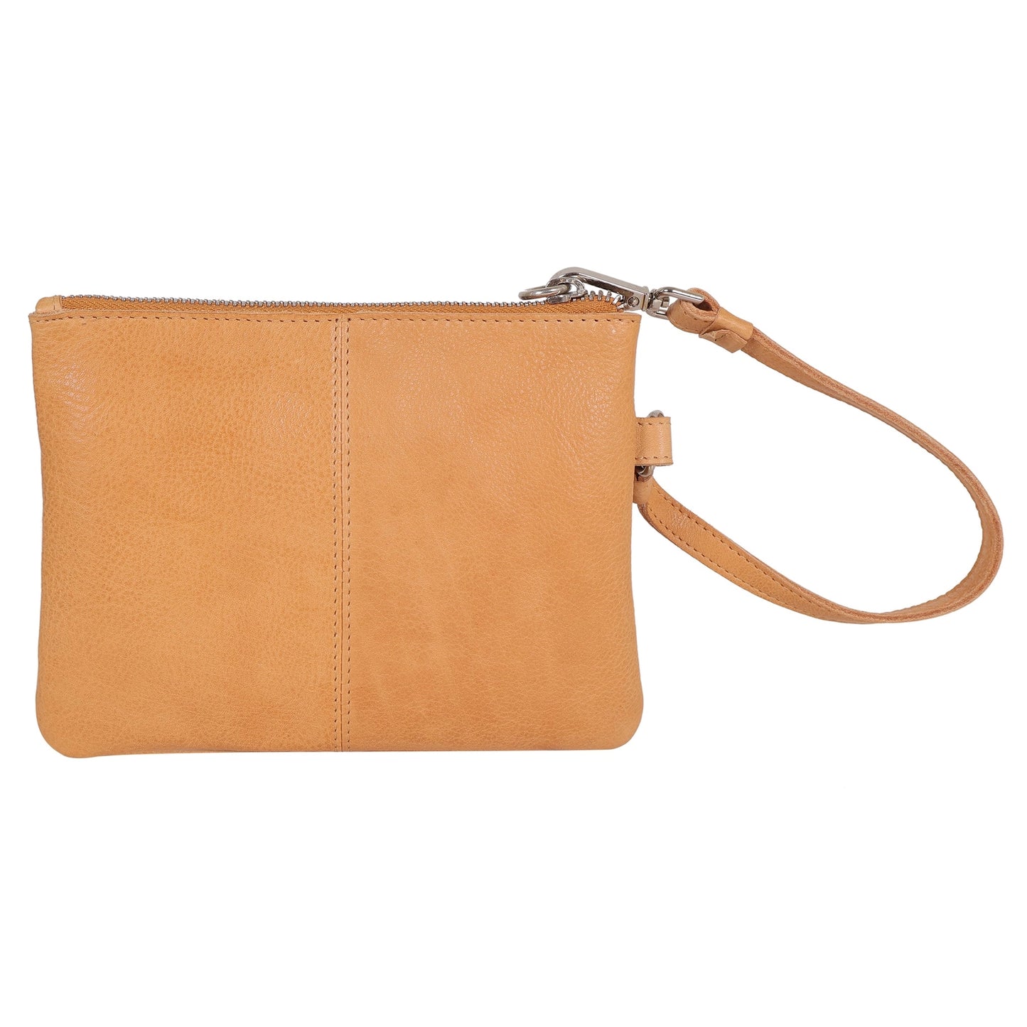 Camel Heart Embroidered Leather Wristlet