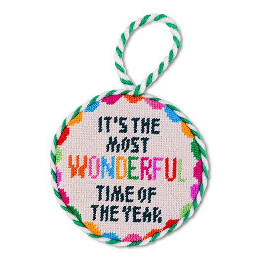 Wonderful Time of the Year Needlepoint Ornament