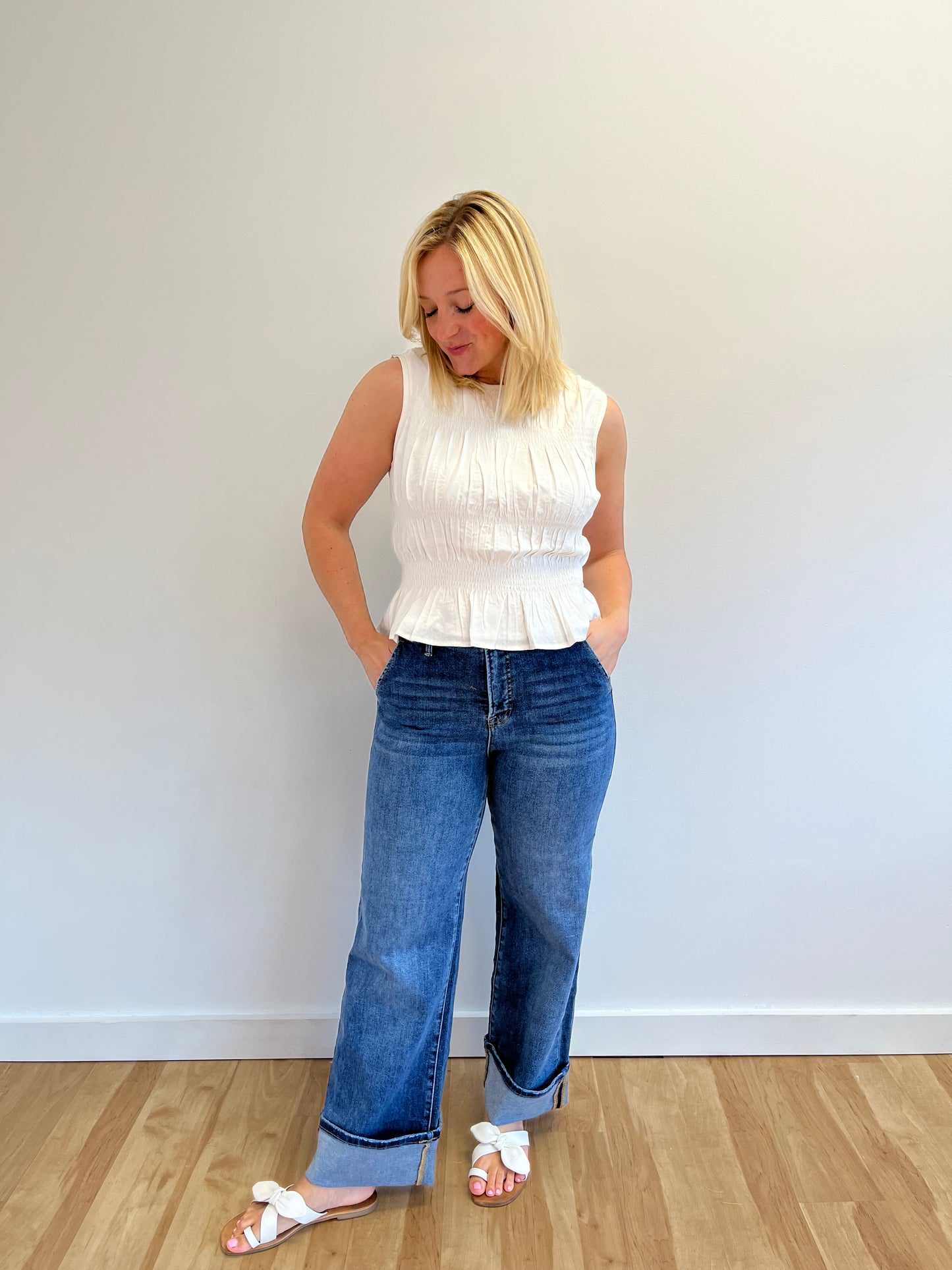 Kristin Dark Cuffed Jeans