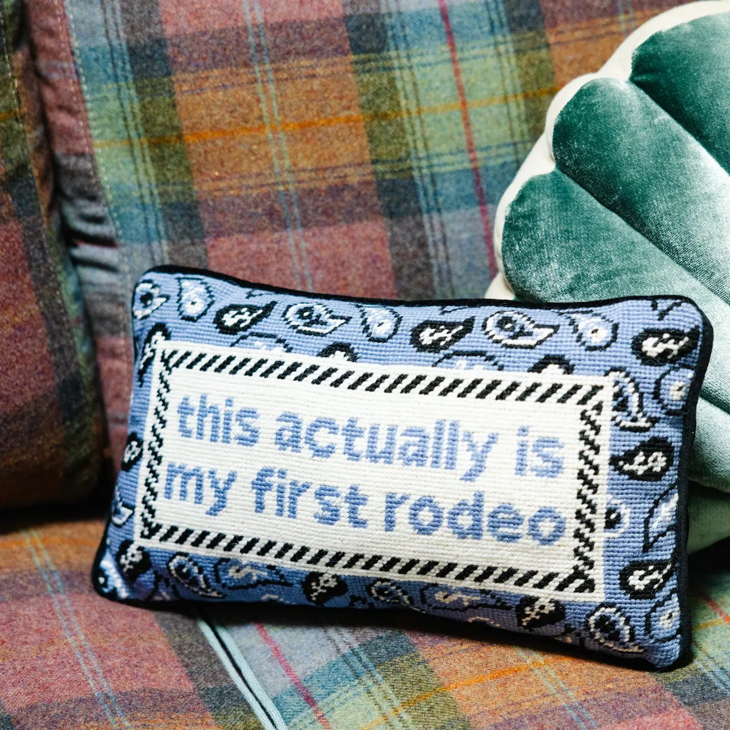 My First Rodeo Needlepoint Pillow