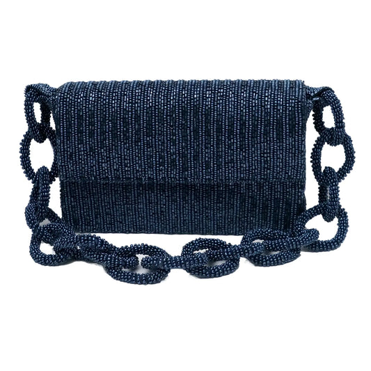 Josie Navy Beaded Shoulder Bag