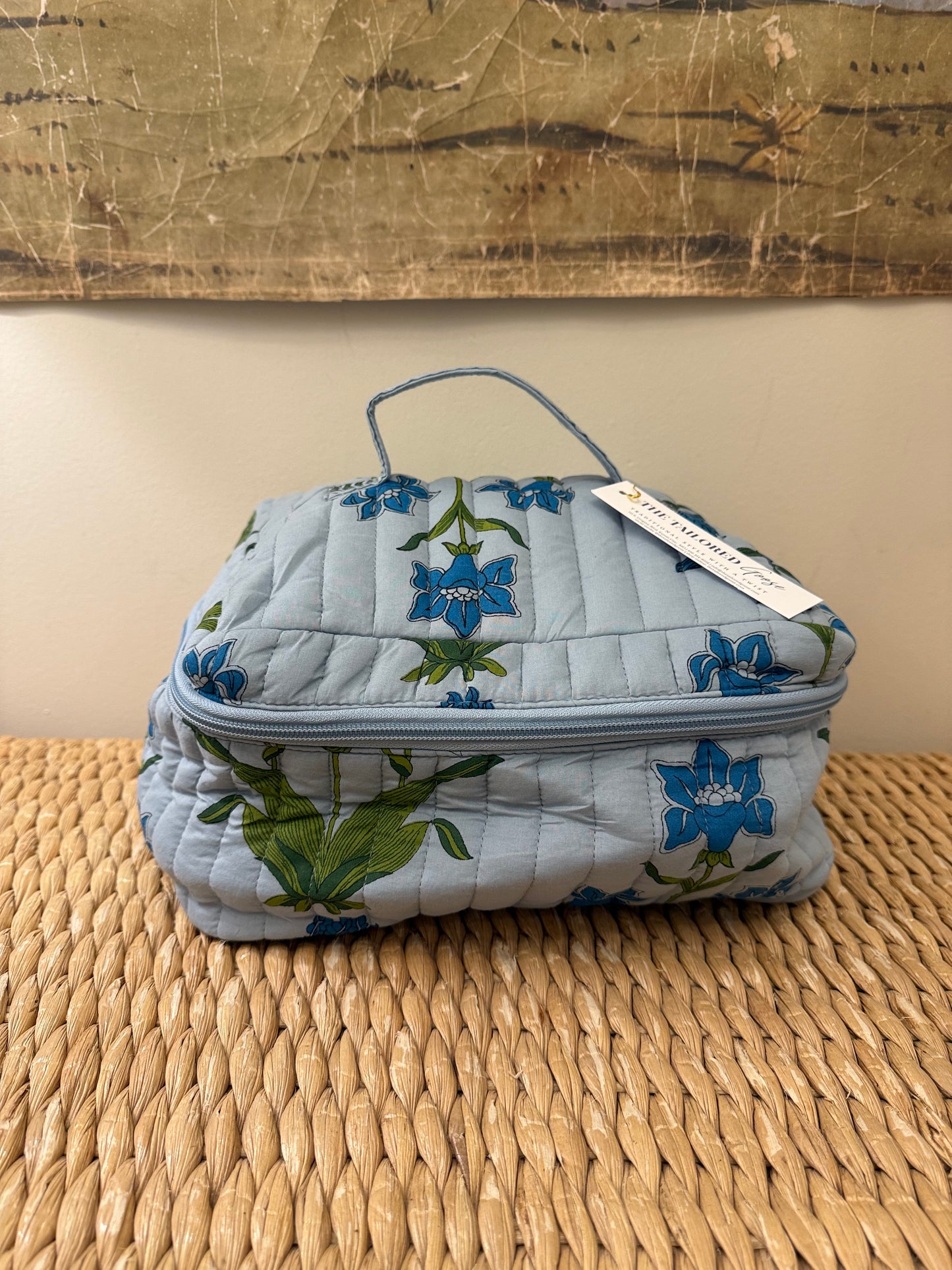 Iris Quilted Luxe Cosmetic Bag