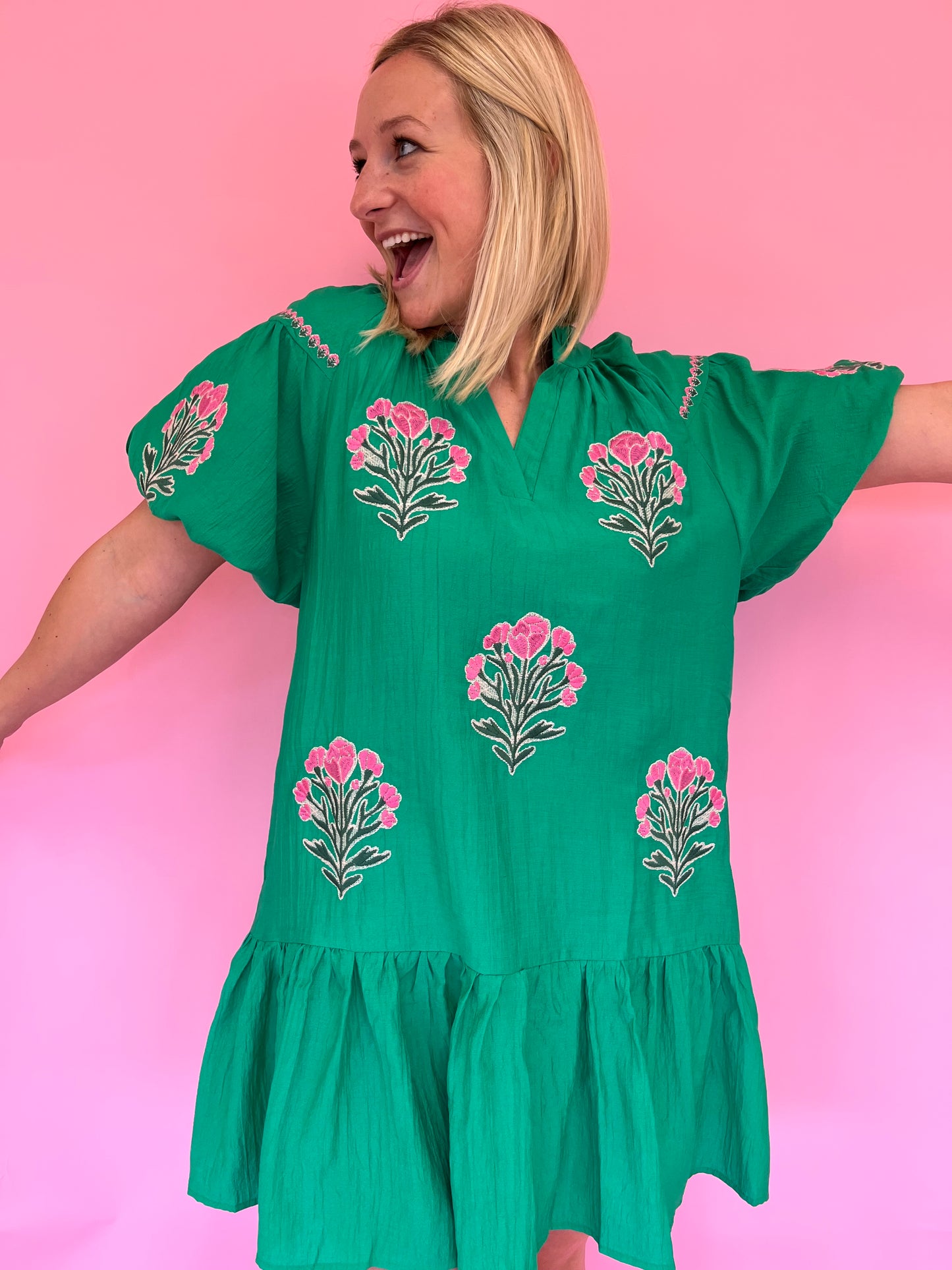 Lilly Green Block Print Dress
