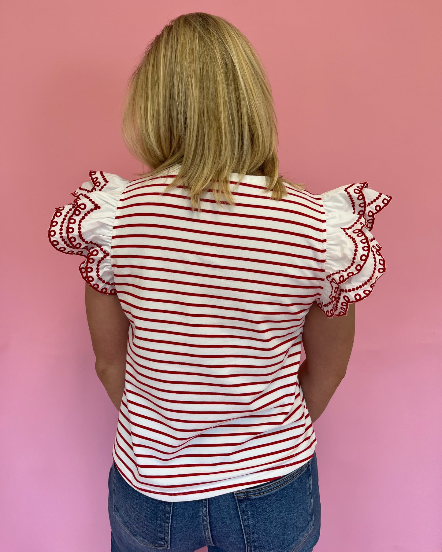Lillian Red Stripe Top