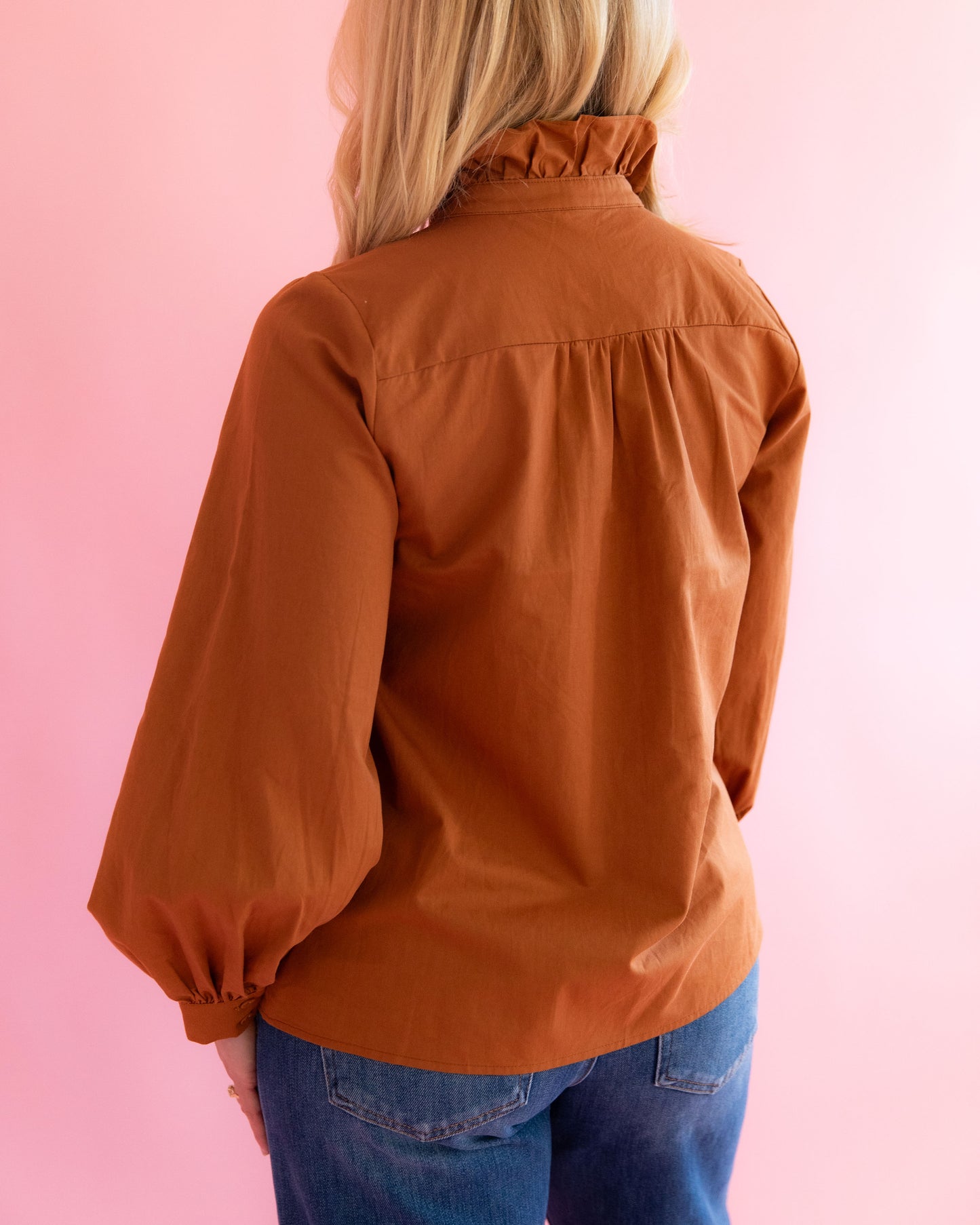 Brianna Caramel Ruffle Top