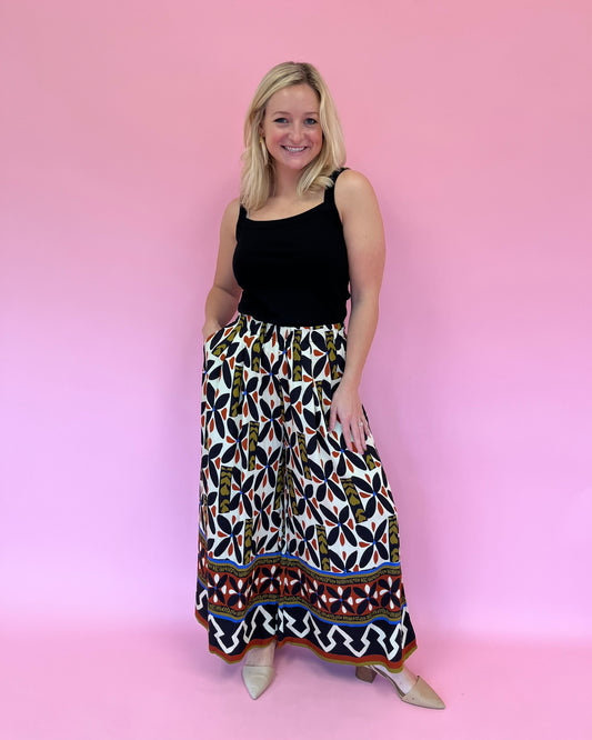 Maeve Black Patterned Pants