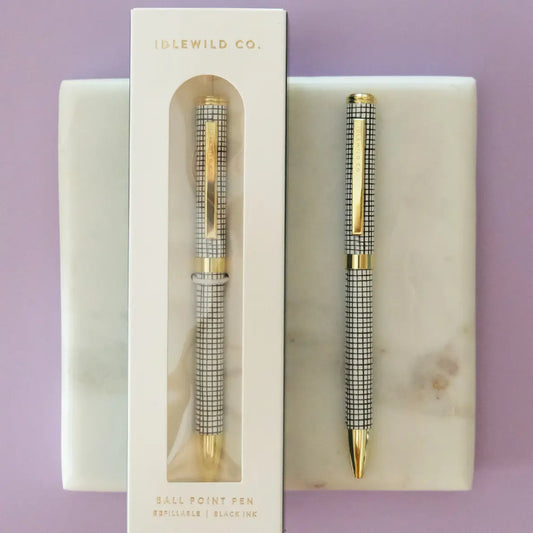 Black Grid Ballpoint Luxe Pen