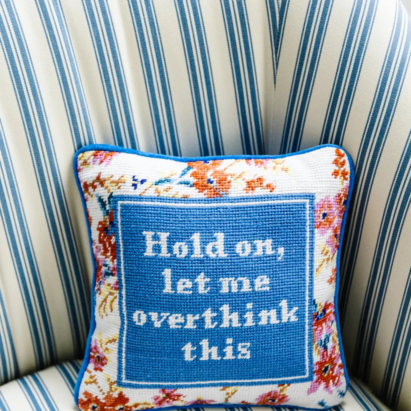 Overthink This Needlepoint Pillow