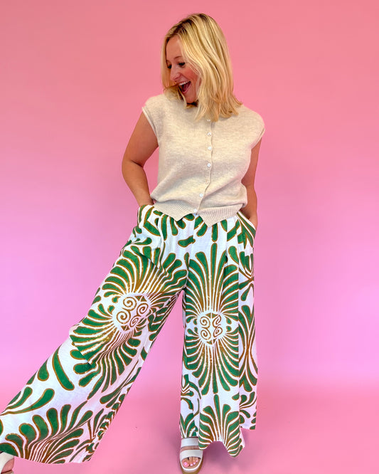 Abigail Green Pattern Pants