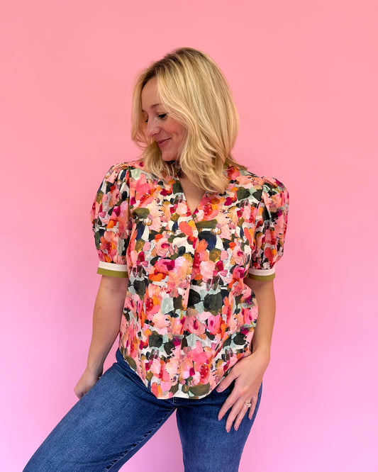 Lauren Watercolor Top