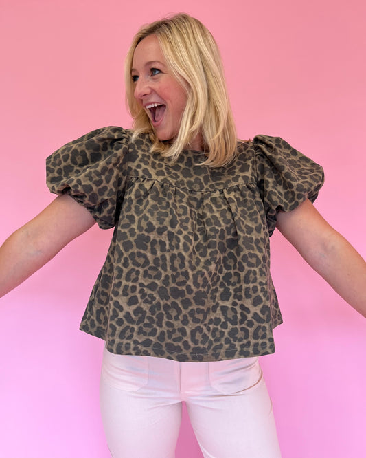 Gloria Leopard Top