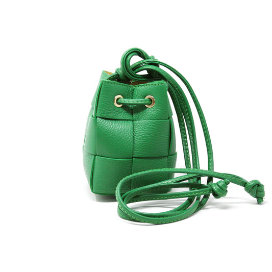 Addie Green Leather Bucket Bag