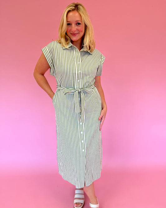 Mary Green Stripe Dress