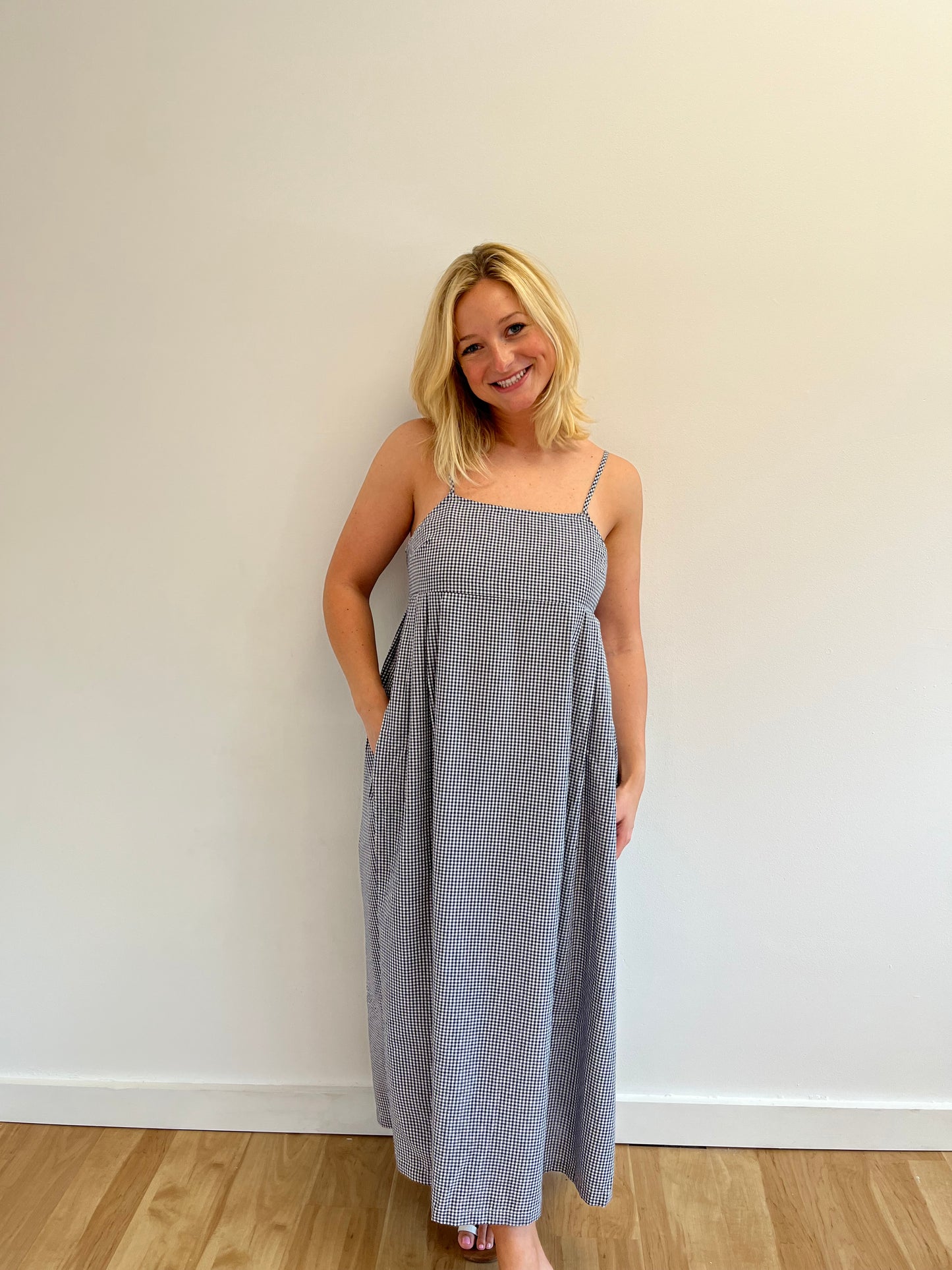 Joey Navy Gingham Dress