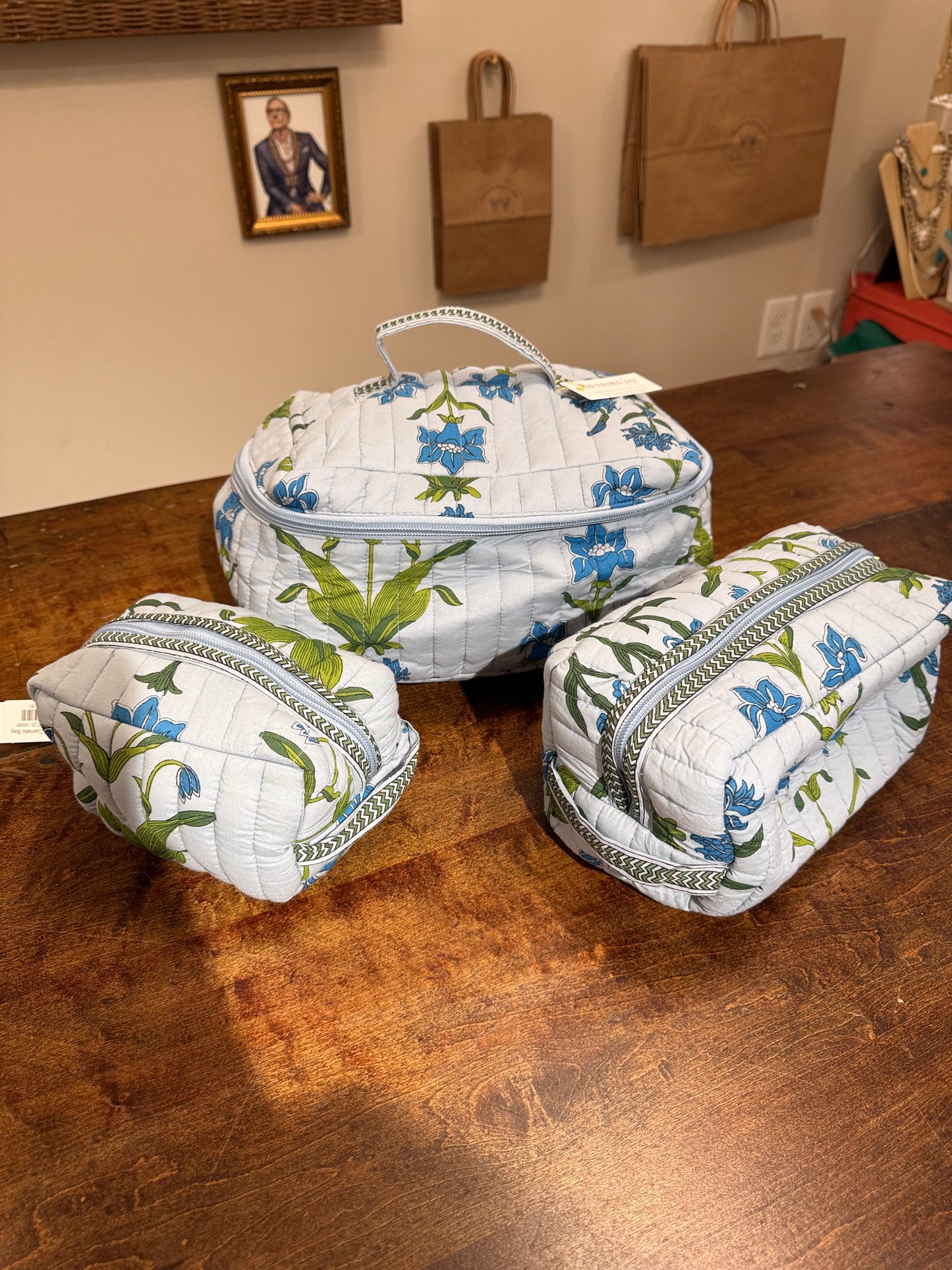 Iris Quilted Luxe Cosmetic Bag