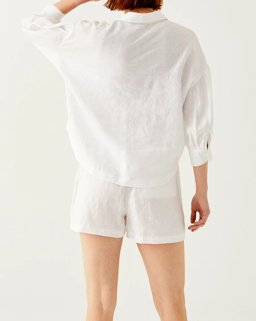 Billie Linen Short - White