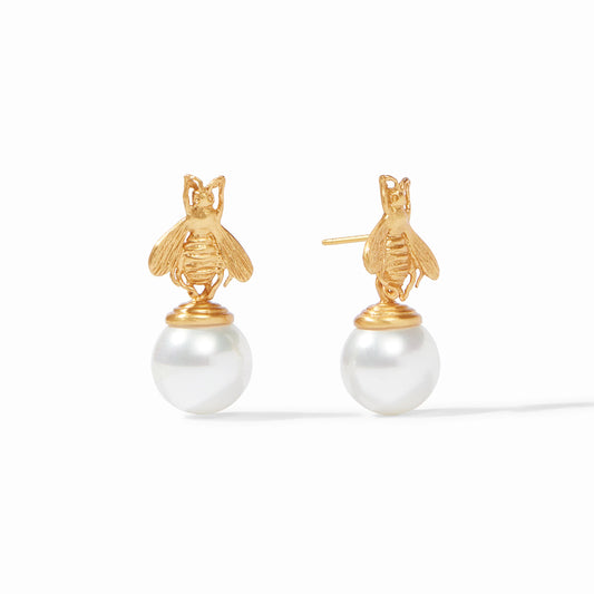 Bee Pearl Drop Earring - Gold