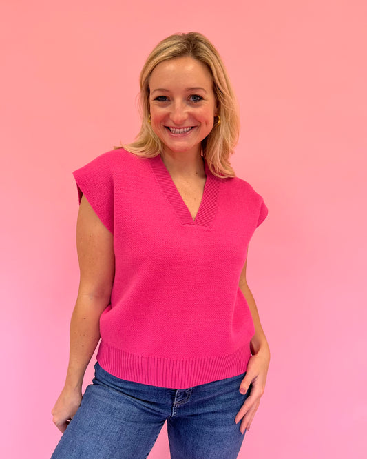 Tara Pink Sweater Vest