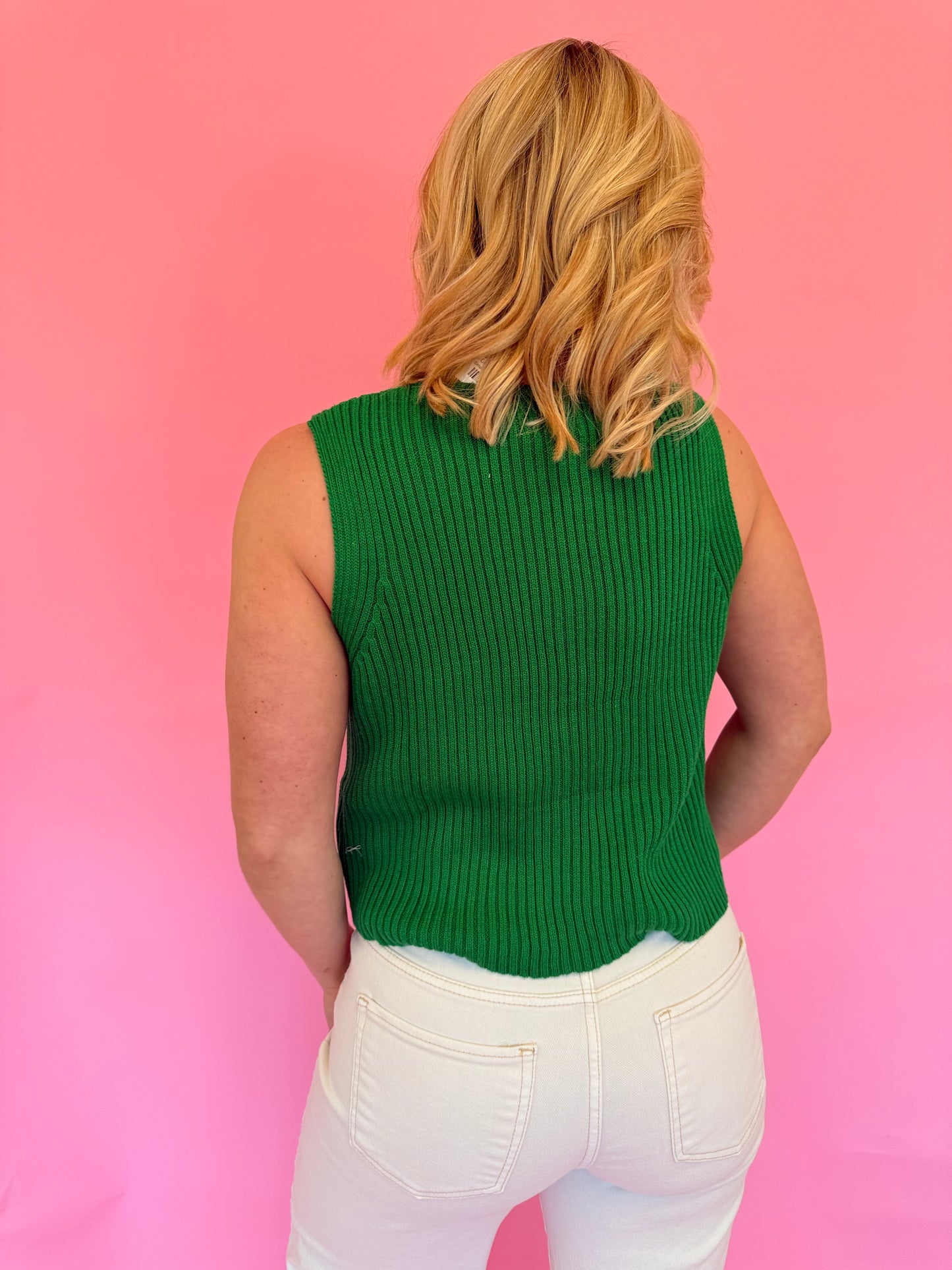 Bri Green Sweater Vest