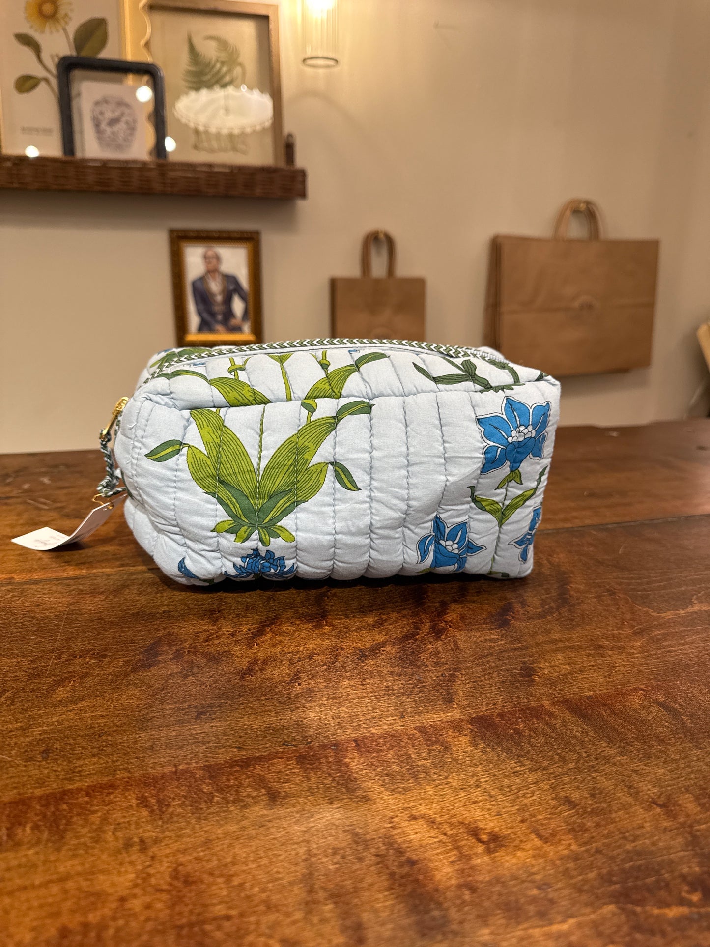 Iris Quilted Luxe Cosmetic Bag