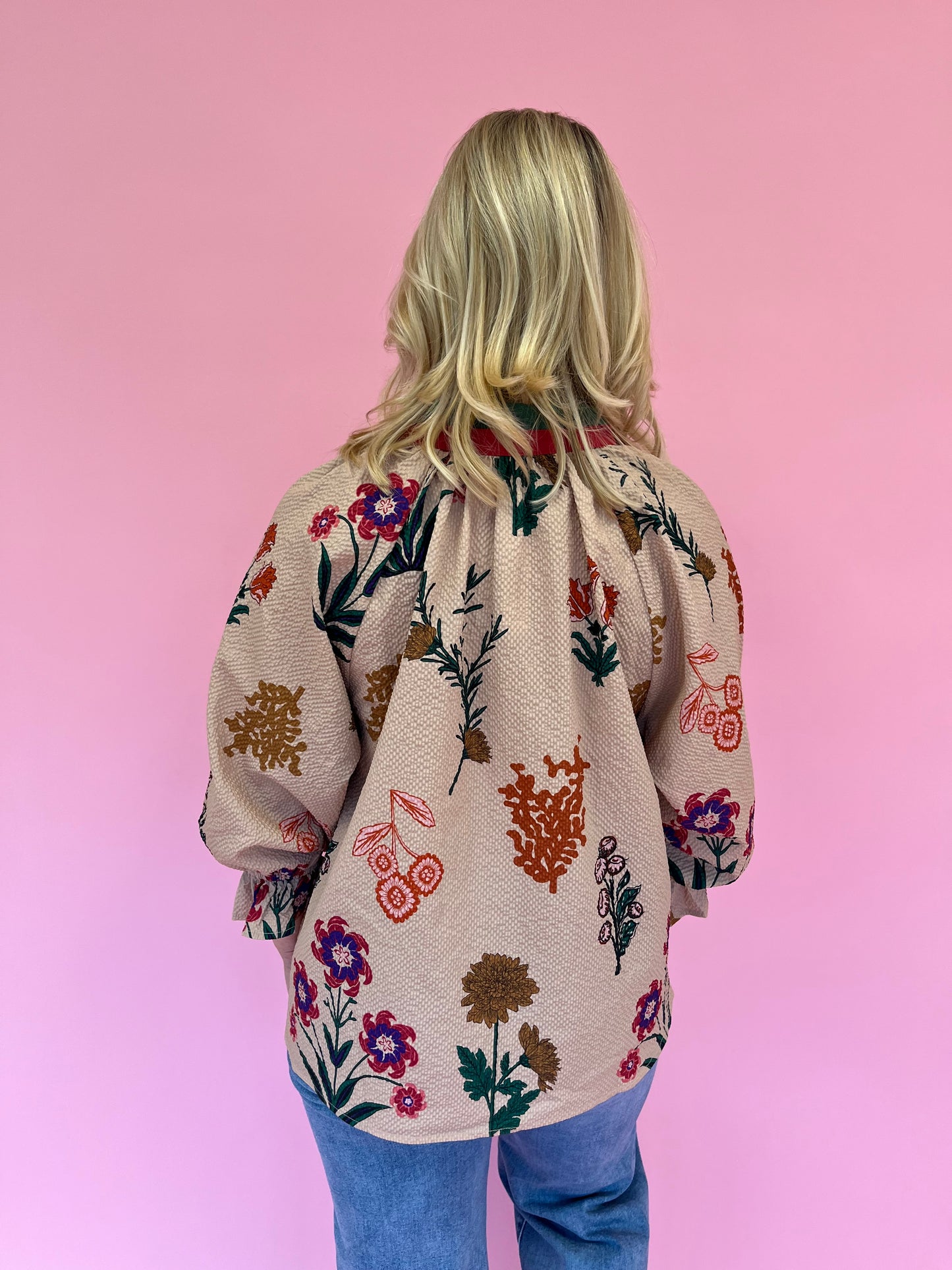 Joey Taupe Floral Top