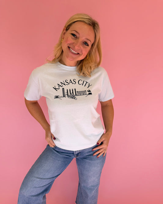 Kansas City Skyline Tee - Light Blue