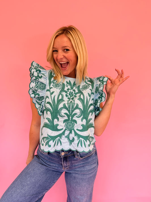 Willow Embroidered Top