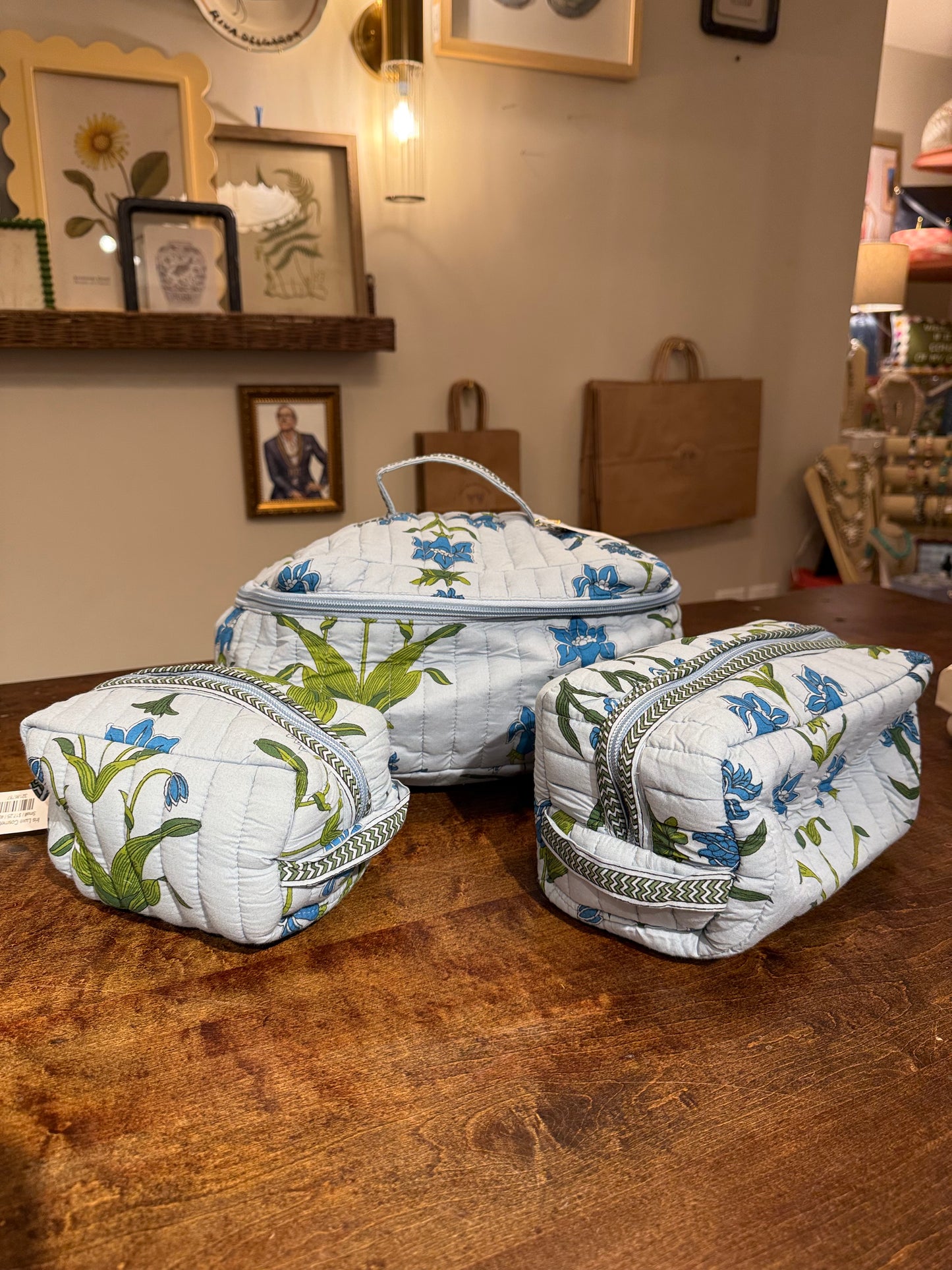 Iris Quilted Luxe Cosmetic Bag