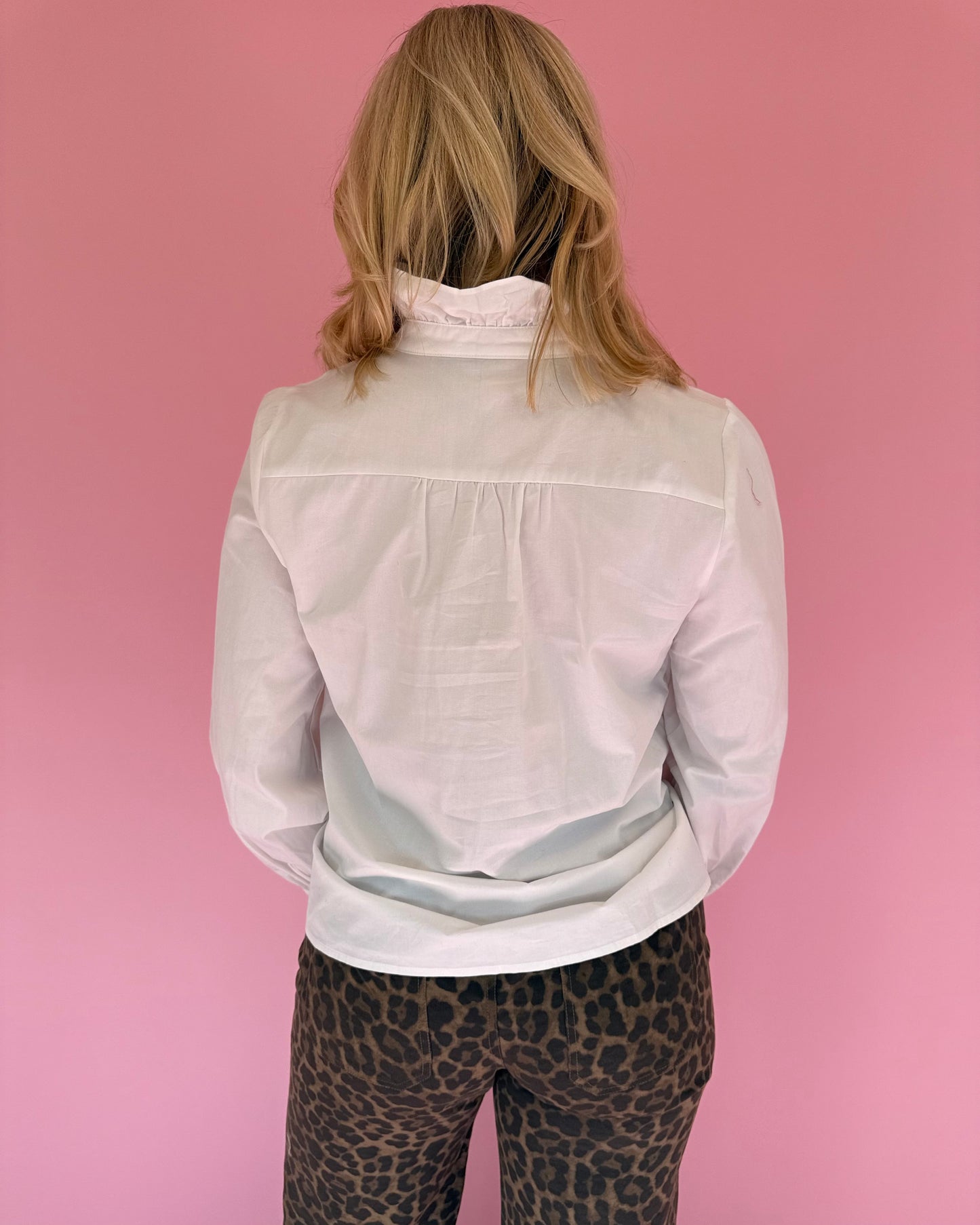 Brianna White Ruffle Top