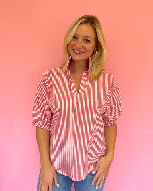 Sloan Red Stripe Top