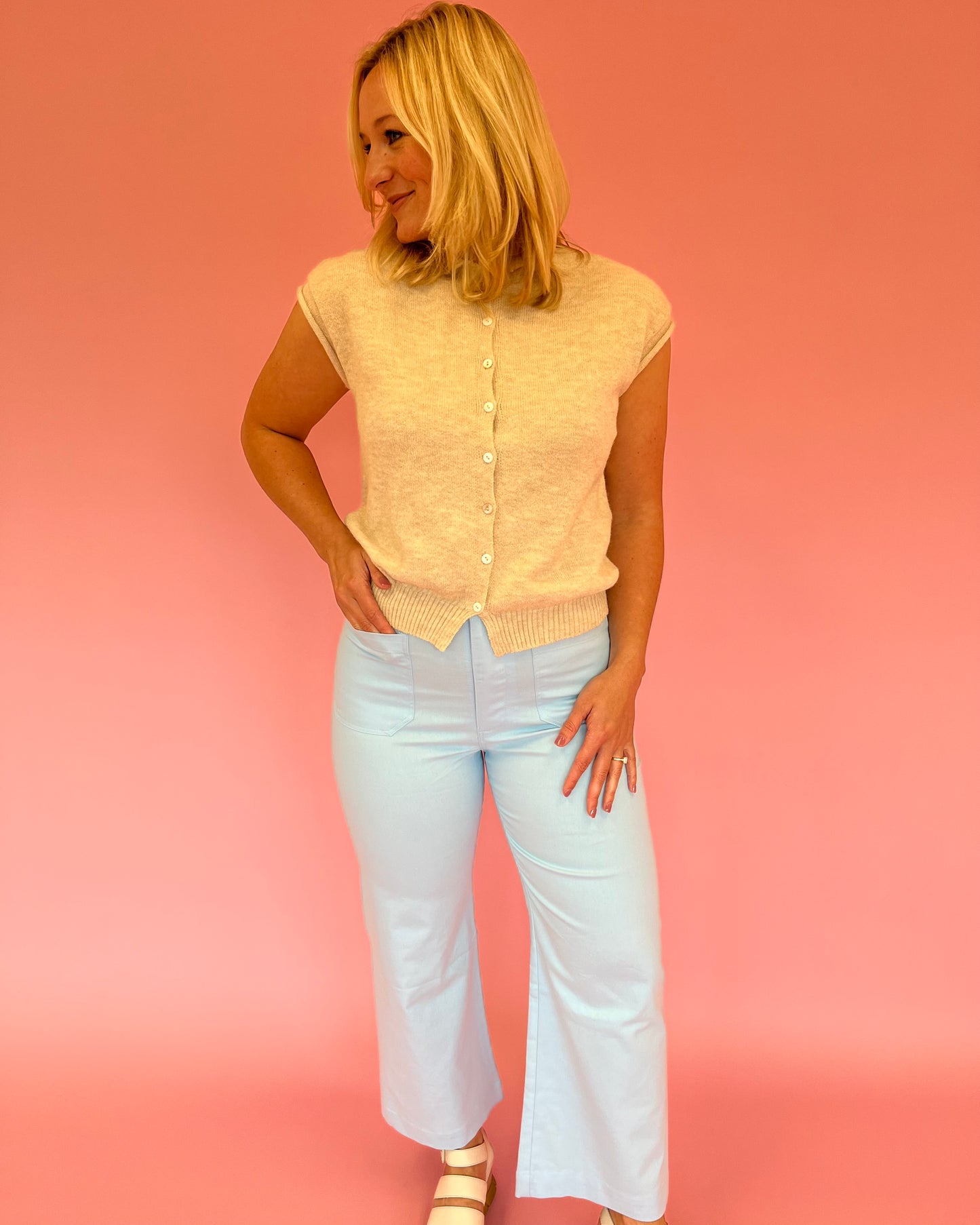 Nadine Ankle Pant - Sky Blue