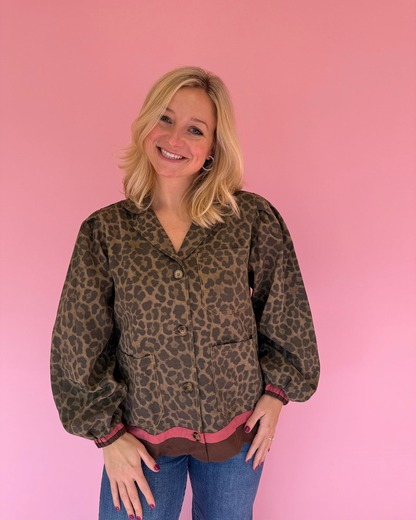 Chloe Cheetah Button Up Jacket