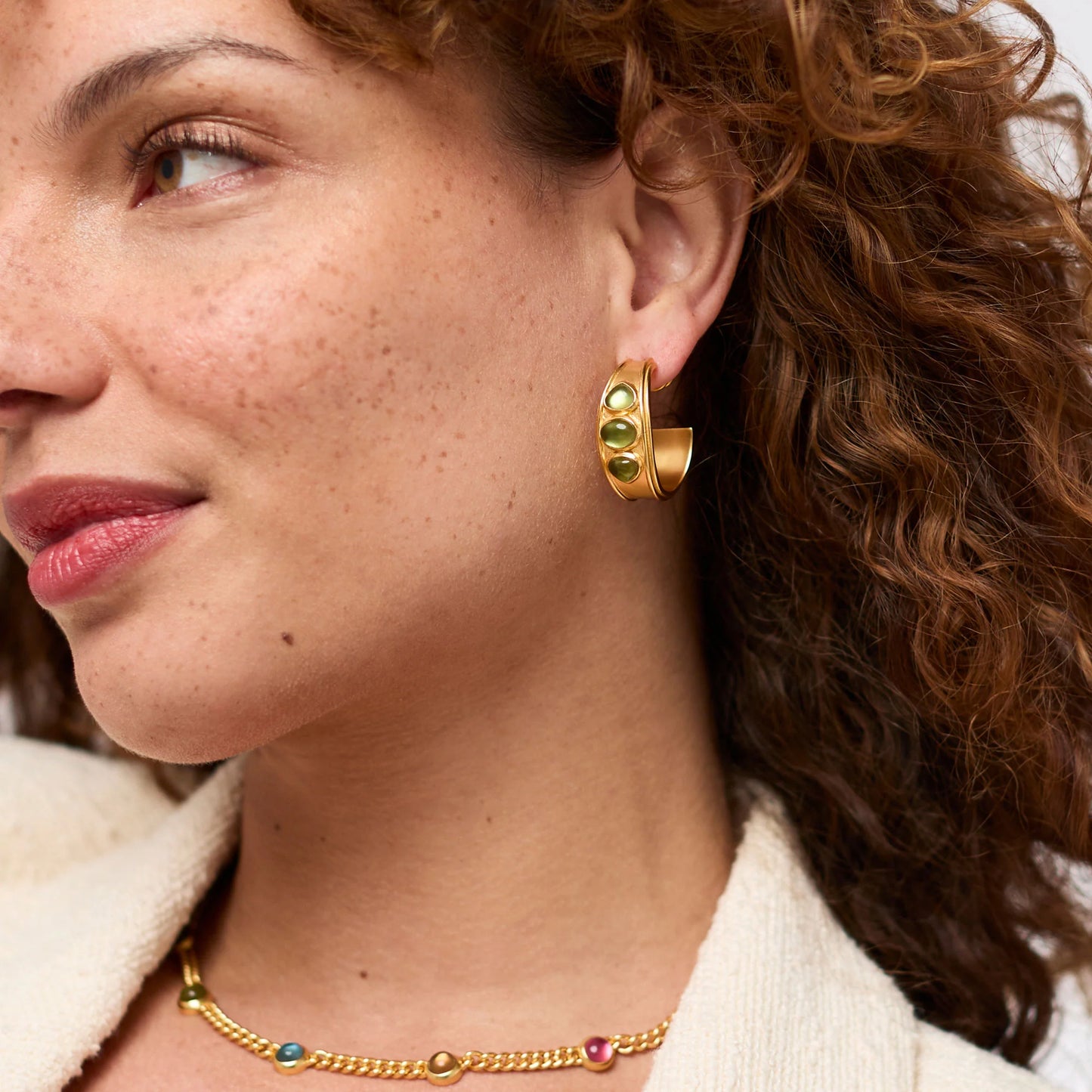 Dolce Stone Hoop - Obsidian Black