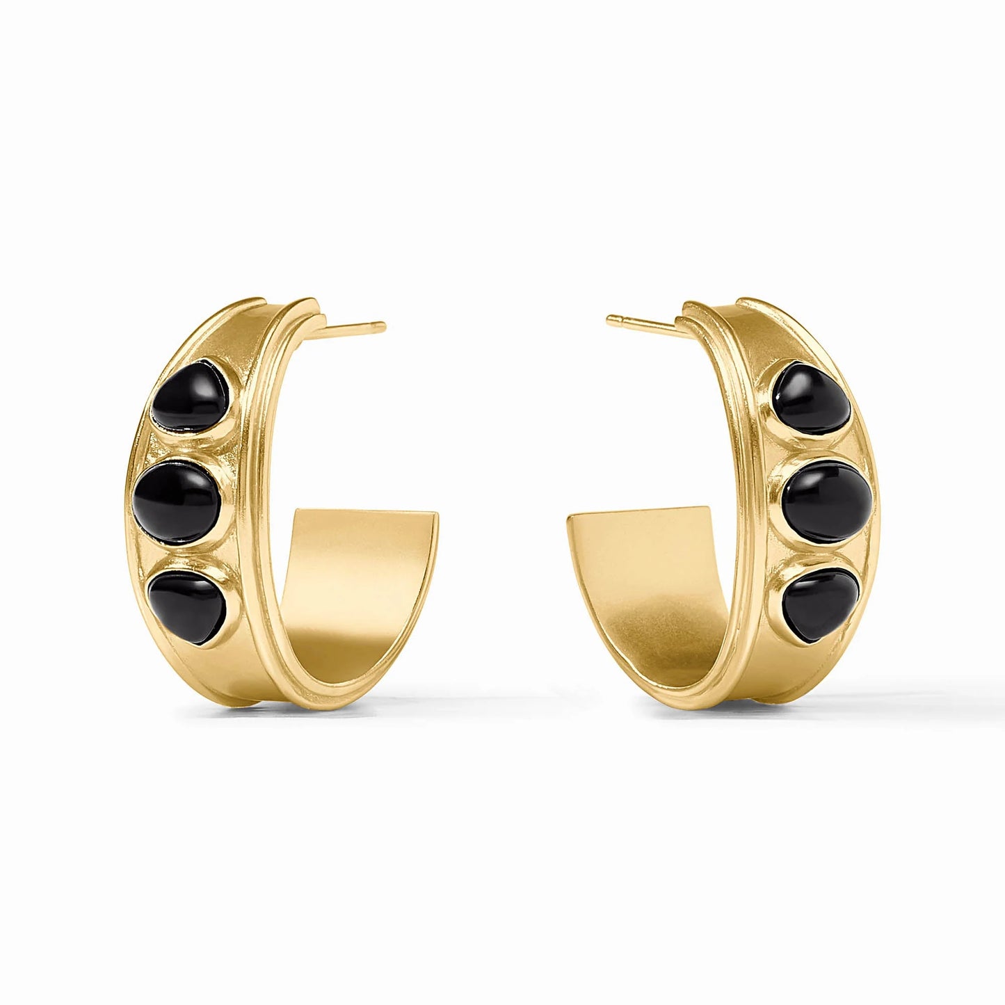 Dolce Stone Hoop - Obsidian Black