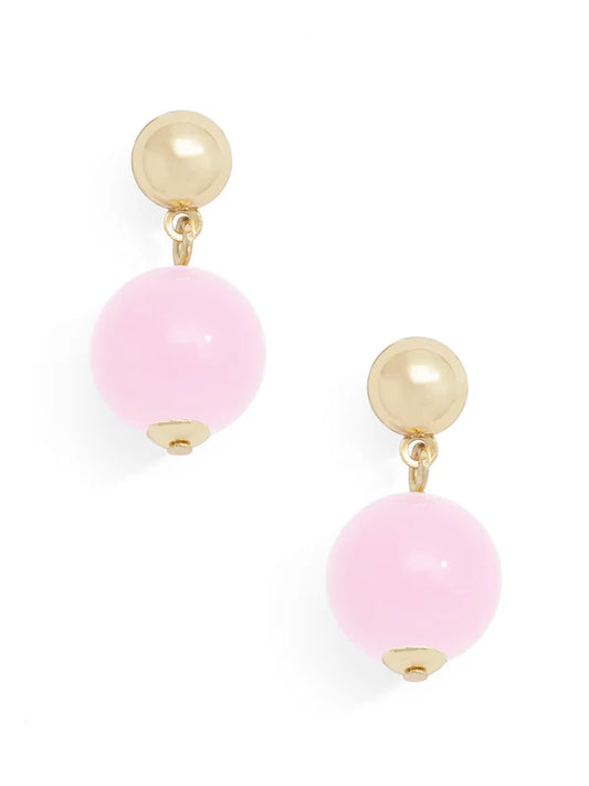Stella Glass Bead Drop Earrings - Light Pink
