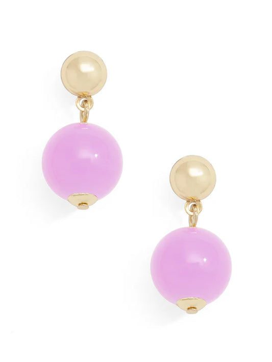 Stella Glass Bead Drop Earrings - Lavender