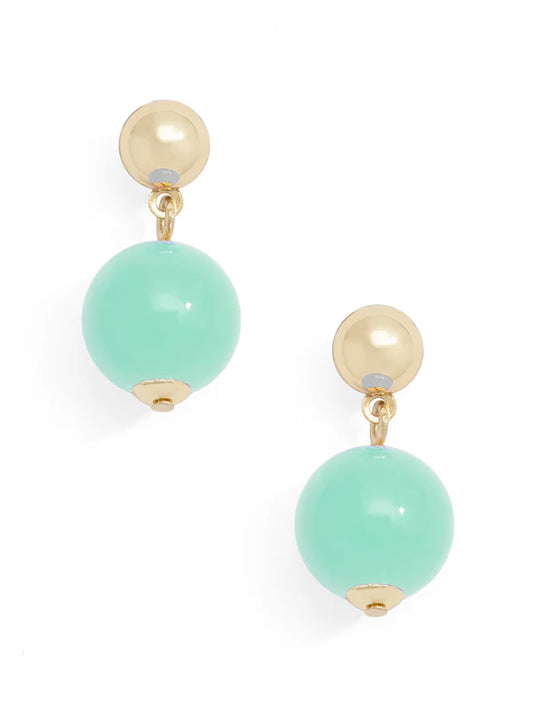 Stella Glass Bead Drop Earrings - Turqouise