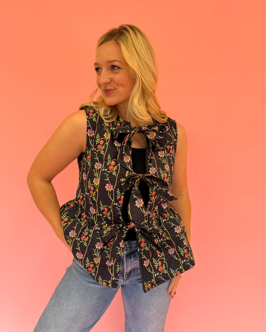 Alex Navy Floral Vest