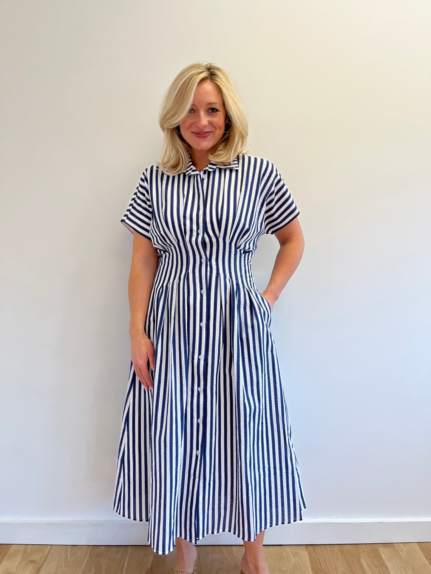 Olivia Blue Stripe Maxi Dress