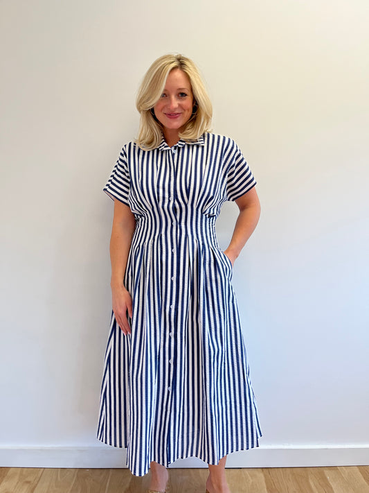 Olivia Blue Stripe Maxi Dress