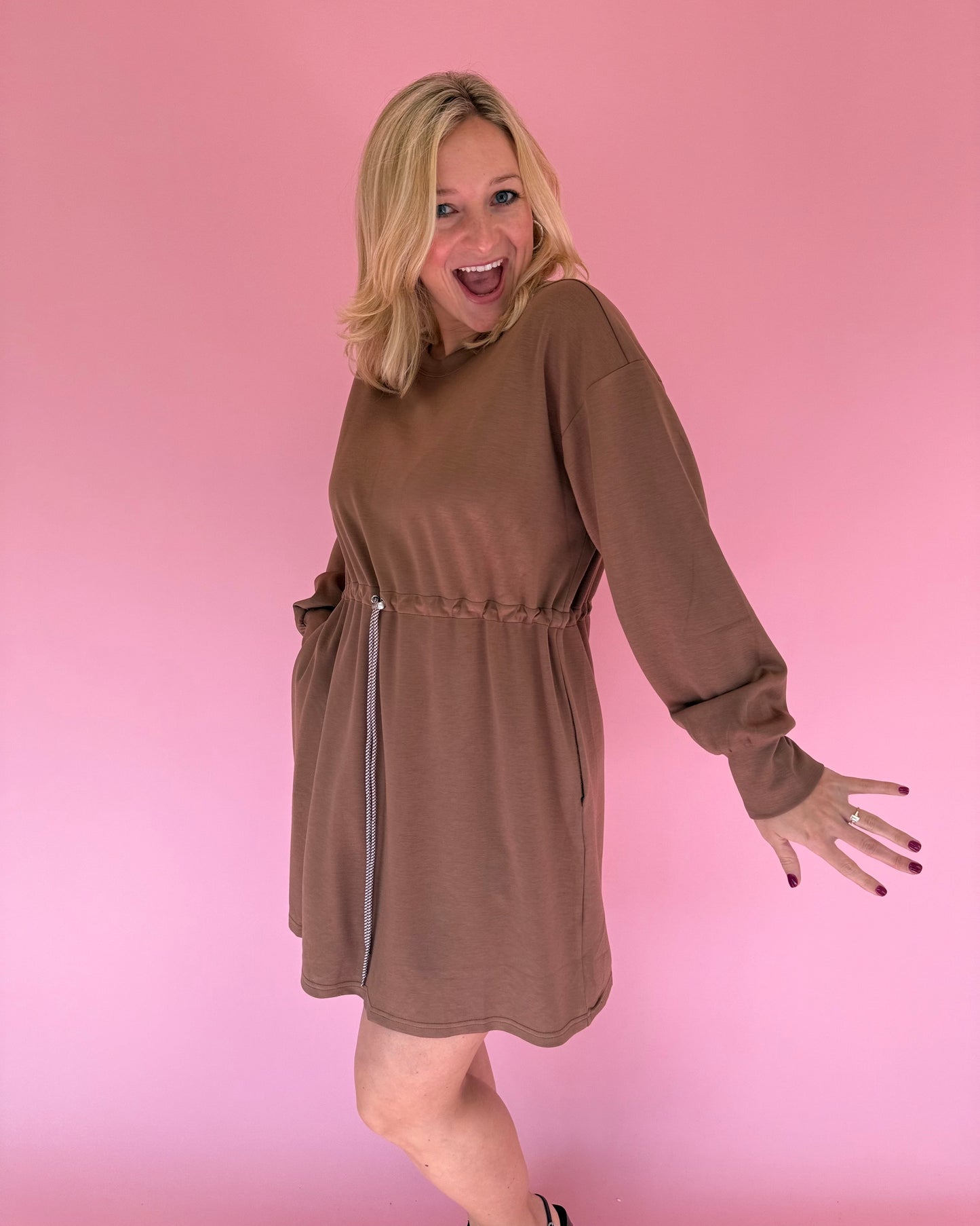 Mocha Long Sleeve Dress