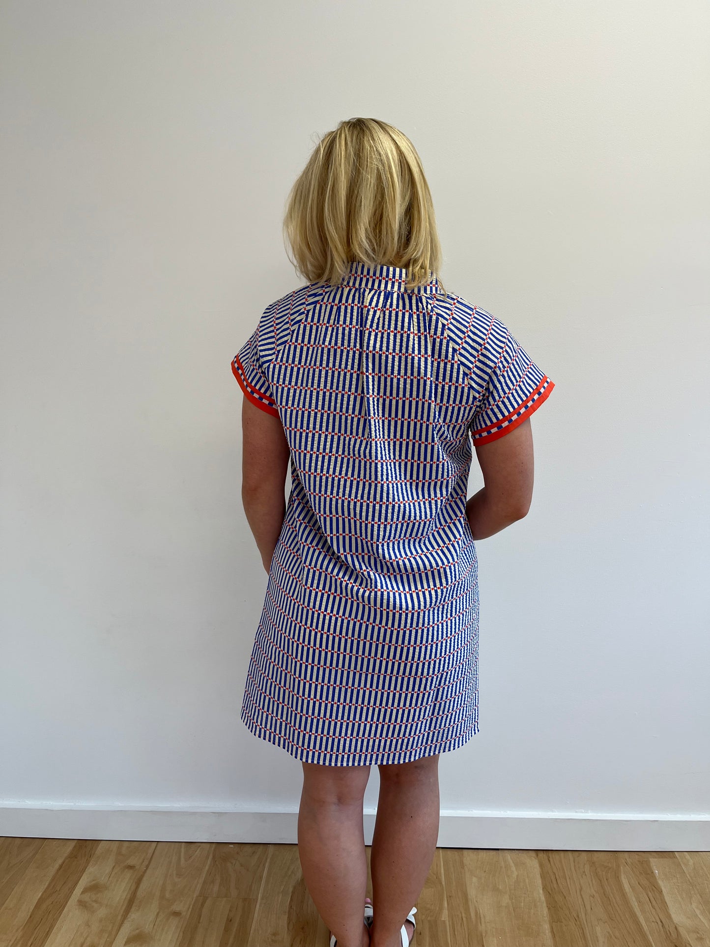Priscilla Blue Pattern Dress